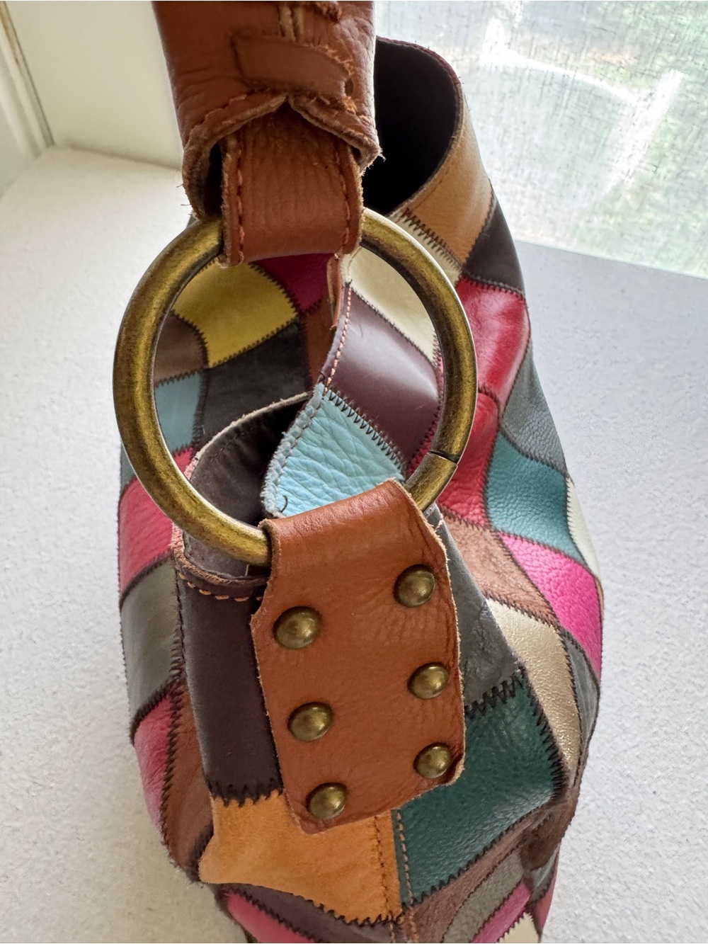 STELLA & MAX multicolor Patchwork Leather Hobo Bag - Picture 9 of 14